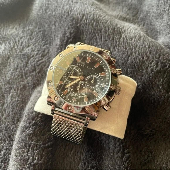 Men’s Perry Ellis Mesh Stainless Steel Watch BRAND NEW - Picture 2 of 8